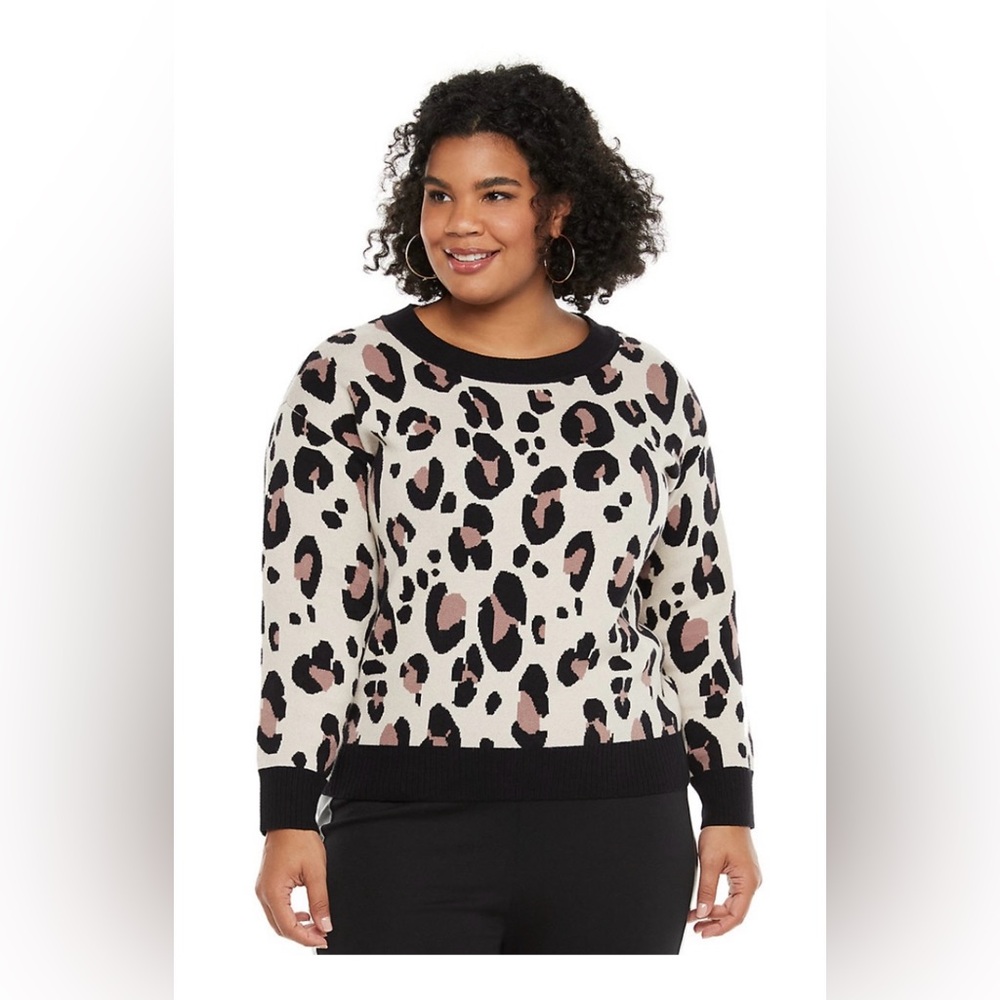 🐆🖤EVRI Leopard Sweater 3X NWT